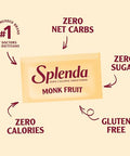 SPLENDA Monk Fruit Zero Calorie Plant Based Sweetener Substitute, Keto Sugar Alternative (200 Count)