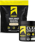 Ascent 100% Whey Protein Powder, Vanilla Bean 4 Lb & Creatine Monohydrate Powder, Unflavored 45 Servings