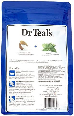 Dr. Teal'S Pure Epsom Salt Recovery Soaking Solution Set (2 Pack3Lbs Ea.) - Soothe & Sleep LavenderPre & Post Workout With Magnesium Sulfate & Menthol