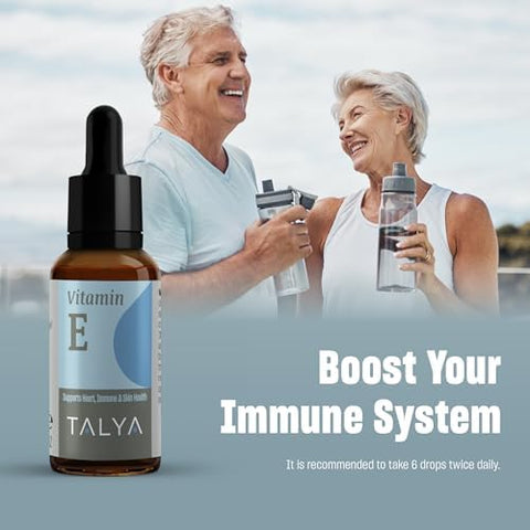 TALYA Vitamin E Liquid Drops 0.34 fl.oz Bone Joint Heart Health for Scars and Skin Bottle with Dropper Supplement NonGMO Vegan