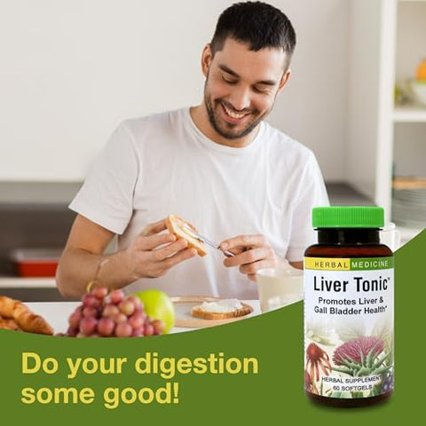 Herbs Etc. Liver Tonic - Gallbladder Health Supplement With Herbal Formula - Aid Overall Liver Health With Milk Thistle Schisandra & Oregon Grape - Support A Healthy Liver - 60 Softgels