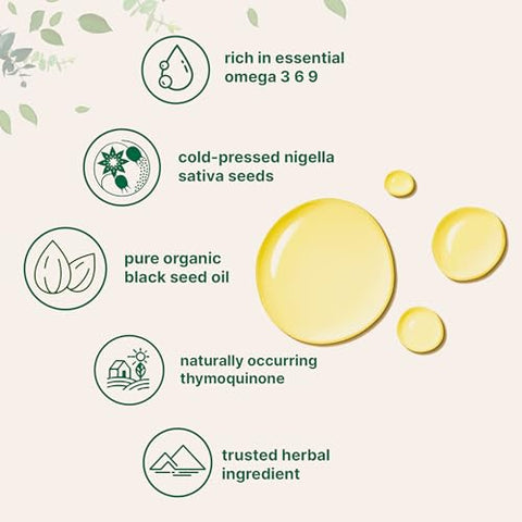 Micro Ingredients Black Seed Oil Organic Cold Pressed 16 Fl Oz Rich In Thymoquinone & Omega 3 6 9 Unrefined From Nigella Sativa Seeds Immune Hair & Skin Support Non-Gmo 3 Months Supply
