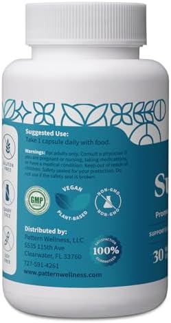 Pattern Wellness Gut Support Supplement - Digestive Support - Probiotic + Prebiotic Blend - Vegan Non-Gmo - 3Rd Party Lab Tested - 30 Capsules