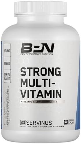 BARE PERFORMANCE NUTRITION BPN Strong MultiVitamin 30 Day Supply + Recover PostWorkout Muscle Recovery Drink Mix Fruit Punch 25 Servings Foundational Health + PostWorkout Recovery Bundle