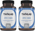 Twinlab Zinc Caps Immune Support Supplement Zinc Picolinate and Gluconate Supplement for Immune Defense Healthy Skin DNA Synthesis Metabolism and Growth 30mg 100 Caps 2 Pack