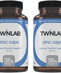 Twinlab Zinc Caps - Immune Support Supplement - Zinc Picolinate & Gluconate - Supplement For Immune Defense Healthy Skin Dna Synthesis Metabolism And Growth - 30Mg 100 Caps - 2 Pack
