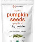 Organic Pumpkin Seeds, 4lbs | Raw, Unsalted, & Shelled ÃƒÂ¢Ã¢â€šÂ¬Ã¢â‚¬Å“ Whole Pepitas | Pumpkin Seeds to Eat | Great for Baking, Smoothies, & Salad Toppings | Natural Source of Essential Fatty Acids, Protein, & Iron