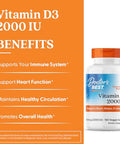 Doctor'S Best Vitamin D3 2000 Iu Softgels For Men & Women - Vitamin D Supplement For Immune System & Heart Health Support 50 Mcg Per Serving Vit D 3 Non Gmo Gluten & Soy Free 180 Veggie Softgels