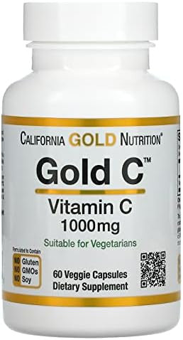California Gold Nutrition Gold C Usp Grade Vitamin C Supplement Immune Support & Seasonal Wellness Vegetarian Friendly Gluten Nongmo 1000 Mg 60 Veggie Capsules 3 Pack