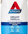 Atkins Creamy Vanilla Protein Shake 15G Protein Low Glycemic 2G Net Carb 1G Sugar Keto Friendly 4 Count