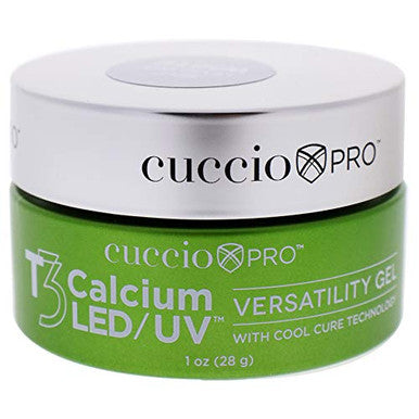 Cuccio Pro T3 Led/Uv Cool Cure Versatility Gel - Self-Levelling Gel With Calcium - Incredibly Flexible - Strong Adhesion - High Shine Finish - Fast Application - White - 1 Oz Nail Gel
