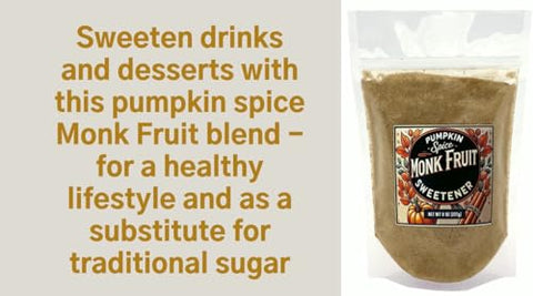 crait Pumpkin Spice for Coffee Monk Fruit Sweetener, Pumpkin Spice Sweetener Plant-Based Sugar Alternative 8 Ounce Resealable Bag Pumpk