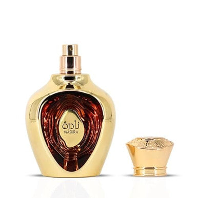Lattafa Niche Emarati Nadira Eau De Parfum For Women - 100Ml (3.4 Oz) | Tropical Gourmand Perfume With Caramel Milk & Juicy Fruits | Sweet Creamy & Addictive | Long-Lasting Luxurious Fragrance