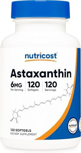 Nutricost Astaxanthin 6Mg Nongmo And Gluten 120 Softgels (4 Month Supply)