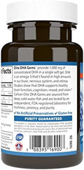 Carlson Elite DHA Gems 1000 mg DHA Supports Healthy Brain Function and Vision 30 soft gels
