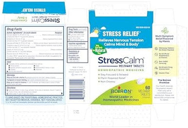 Boiron Stresscalm Dissolvable Tablets For Relief Of Stress Anxiousness Nervousness Irritability And Fatigue 60 Count (Pack Of 3)