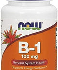 Now Foods Supplements Vitamin B1 100 Mg Energy Production Nervous System Health 100 Tablets