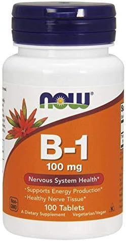 Now Foods Supplements Vitamin B1 100 Mg Energy Production Nervous System Health 100 Tablets