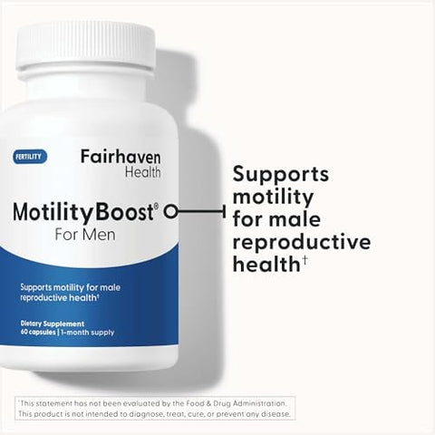 Fairhaven Health Motilityboost For Men Prenatal Male Fertility Supplement For Motility Strength Preconception For Him Includes Lcarnitine Vitamin B12 B6 Coq10 And Quercetin 60 Capsules