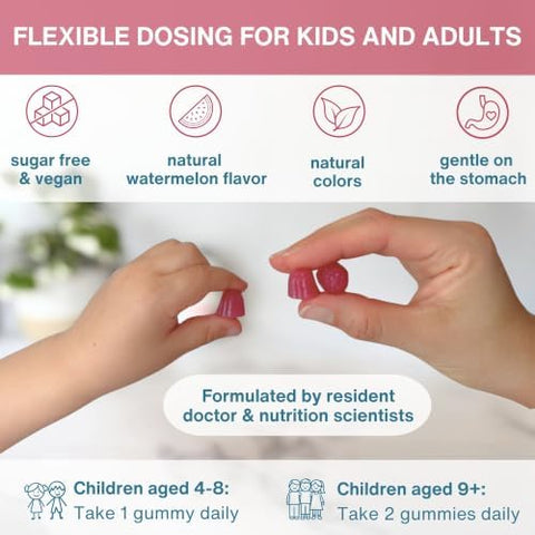 Igennus High Absorption Magnesium Citrate Gummies with LTheanine and B6 Calm and Nervous System Support for Adults and Kids SugarFree Clean Ingredients and Vegan Watermelon Flavor 4590 Servings