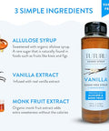 Sugar Free Vanilla Simple Syrup for Coffee, Cocktails, Matcha - Sweetened with Allulose and Monk Fruit - Infused with Real Vanilla - 13.5 oz