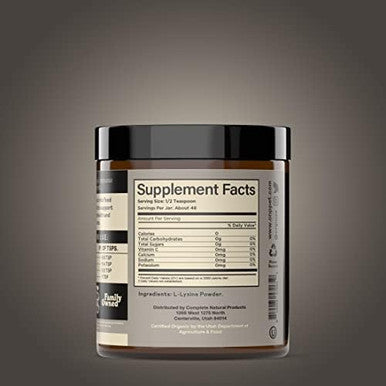 Complete Natural Products L-Lysine Powder For Pets - 4Oz - Pure L-Lysine Powder