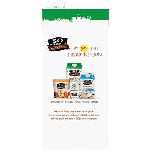So Delicious Dairy Free Shelf-Stable Almond Milk, Unsweetened, Vegan, Non-GMO Project Verified, 1 Quart