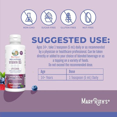 Maryruth'S Maryruth Organics Megadose Vitamin D3 Liposomal Vitamin D 4000 Iu Ultra Absorption Immune Support For Adults Bone Health Vit D3 Vegan Sugar Free Gluten Free Non-Gmo 45 Servings