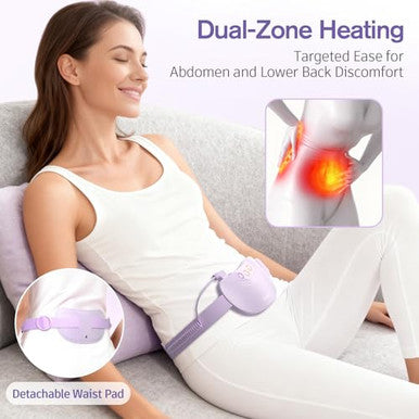 Comfytemp Portable Belly&Back Heating Pad For Period Cramps Fsa Eligible Hsa Menstrual Cordless Abdominal Massager Electric Wearable Rechargeable Belt With 3 Heat 3 Vibration 2 Intensity Women Girl