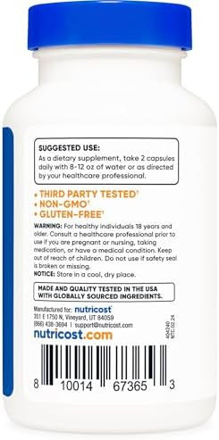 Nutricost Magnesium Orotate Capsules 1000Mg 120 Caps 60 Servings 500Mg Per Capsule Nongmo Gluten