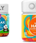 Olly Kids Chillax Magnesium Gummies Plus LTheanine Lemon Balm and Hello Happy Gummy Worms Mood Balance Support Vitamin D Saffron Adult Chewable Supplement Tropical Zing 60 Count