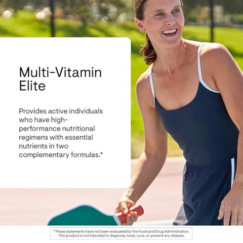 Thorne - Multi-Vitamin Elite - Daily Nutritional Supplement - Two Formulas Support Cellular Energy Production Restful Sleep & More - Third-Party Certified - Gluten Dairy & Soy-Free 180 Capsules