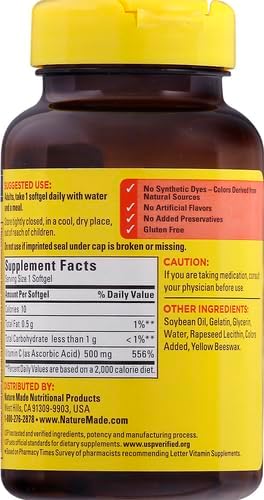 Nature Made Vitamin C 500 Mg W. Timed Release Rose Hips Tablets 60 Ct