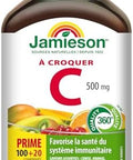 Jamieson Laboratories Vitamin C Chewable 500Mg Mixed 3 Flavours 120 Count