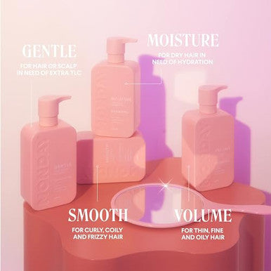 Monday Haircare Volume Shampoo + Conditioner Set (2 Pack) 12Oz Each For Thin Fine And Oily Hair Made From Coconut Oil Ginger Extract & Vitamin E 100% Recyclable Bottles