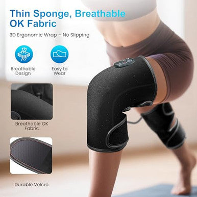 Comfier Heated Knee Massager With Vibration Graphene Heating Knee Wrap With 5 Modes Adjustable Size For All User
