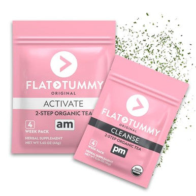 Flat Tummy Tea " 2Step 4 Week Program " Detox Tea To Boost Energy & Reduce Bloating All Natural Detox Cleanse W/ Green Tea Lemon Balm Dandelion Fennel & More Digestion Support