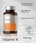 Horbaach Vitamin K Supplement 100mcg 120 Tablets Vegetarian NonGMO and Gluten Free Supplement