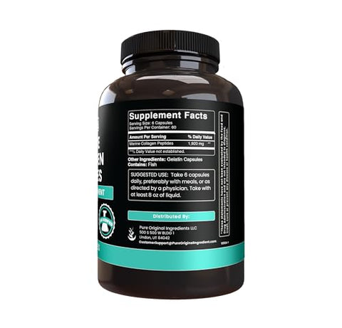 Pure Original Ingredients Marine Collagen (365 Capsules) No Magnesium Or Rice Fillers Always Pure Lab Verified