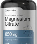Horbaach Magnesium Citrate 850mg 120 Softgels Superior Absorption NonGMO and Gluten Free Formula