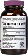 Bluebonnet Nutrition Larginine 500Mg Form Amino Acid Nitric Oxide Precursor Soy Gluten Nongmo Kosher 50 Vegetable Capsules 50 Servings