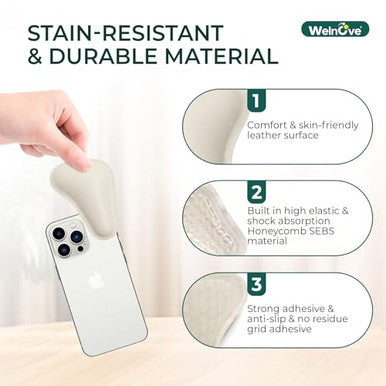 Welnove Metatarsal Pads For Women Men - T-Shape - Leather Ball-Of-Foot Honeycomb Cushions - Soft Ball Of Foot Pads For Metatarsalgia Morton S Neuroma Fit For High Heels Shoes - Gray 4 Pairs