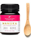 New Zealand Honey Co. Raw Manuka Honey UMF 20+ | MGO 829+ 4.4oz, UMF Certified & Bamboo Spoon 12cm