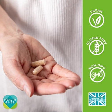 Health & Her Menopause Supplements For Women Multinutrient Support Menopause Vitamins For Energy Bones Muscles Skin & Hair Vegan Gluten Non Gmo (60Ct 1 Month)