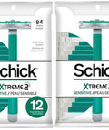 Schick Xtreme 2-Blade Sensitive Men'S Disposable Razors 12 Ct With Vitamin E Strips Non Slip Handle - 2 Pack