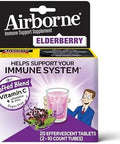 Airborne Elderberry + Zinc & Vitamin C Effervescent Tablets, Immune Support Supplement With Powerful Antioxidant Vitamins A C E, 20 Fizzy Drink Tablets, Elderberry Flavor