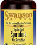 Swanson Std Spirulina Blue-Green Algae 10% Phycocyanin 500 Milligrams 90 Veg Capsules