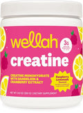Wellah Creatine For Women (50 Servings) Raspberry Lemonade - 3G Of Creatine Monohydrate Powder With Dandelion & Cranberry Extract