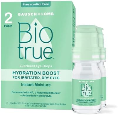 Biotrue Hydration Boost Preservative Eye Drops For Dry Eyes Instantly Moisturizes Rehydrates Contact Lens Friendly Refresh & Relieve Eye Irritation 30 Singleuse Vials (Pack Of 1 )