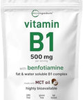 Micro Ingredients Vitamin B1 Thiamine 500Mg With Benfotiamine and Mct Oil 240 Softgels Highly Bioavailable Thiamine Supplement For Energy and Nervous System Support NonGmo Soy